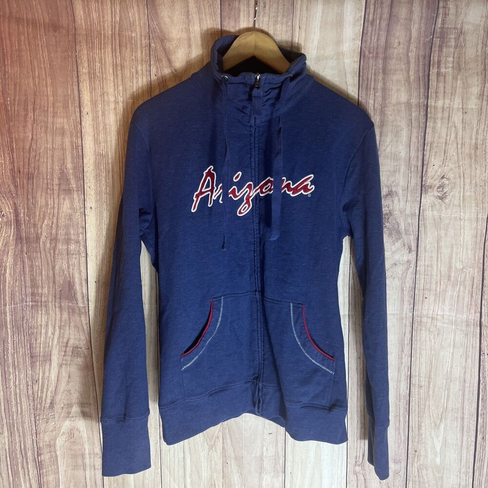 Campus Drive Arizona Wildcats Zip Hoodie Sweatshirt Women Large Blue Embroidered